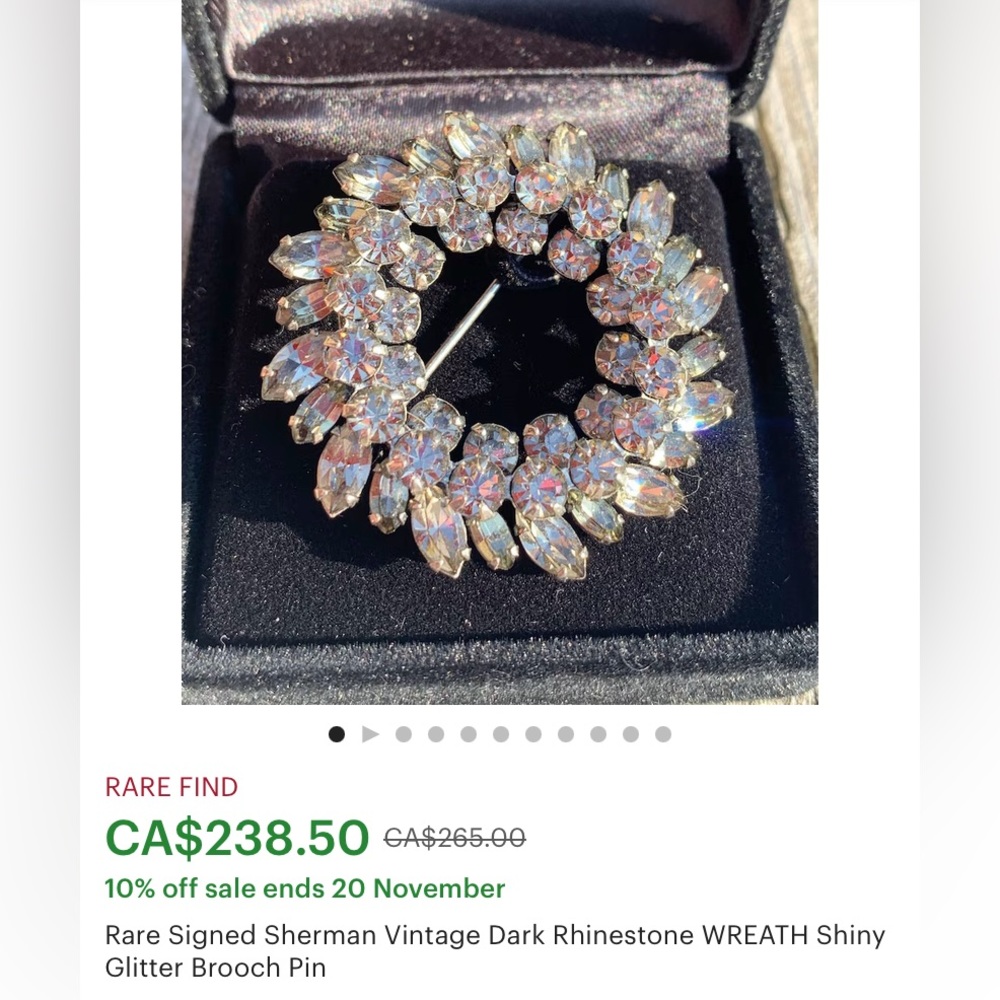 Rare vintage Sherman Christmas brooch ✨ - Picture 7 of 7